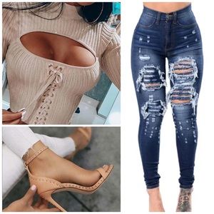 Jeans and tops combi at Vestirenmoda